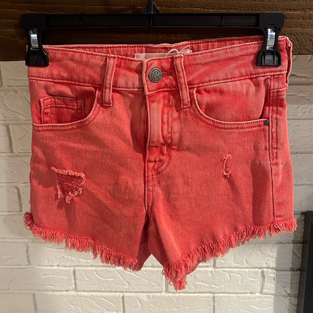 Treasure & Bond - red denim shorts